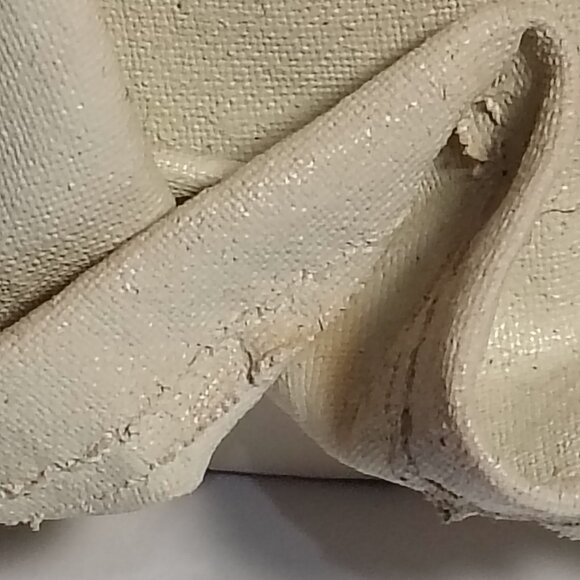 Antique Angel Figurine With Wings Holding Green Scroll & Red Ribbon Accents - Picture 13 of 16